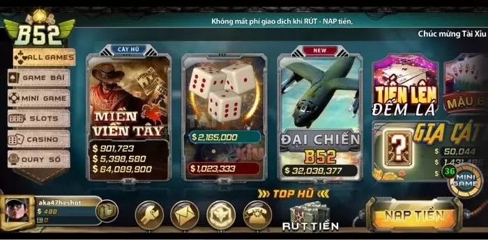 B52 cổng game bài đổi thưởng hấp dẫn hiện nay