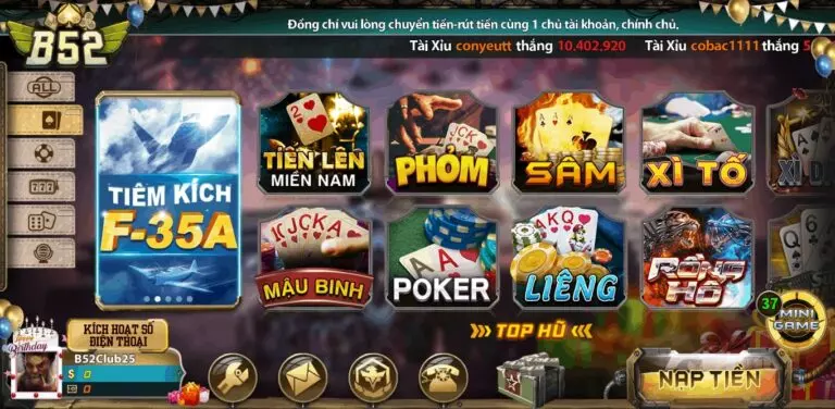 B52 cổng game bài đổi thưởng hấp dẫn hiện nay